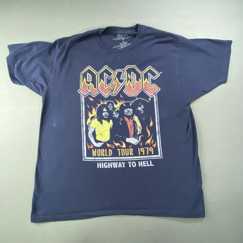 AC/DC Highway to Hell World Tour 1979 Men's Tee Shirt 100% Cotton XL